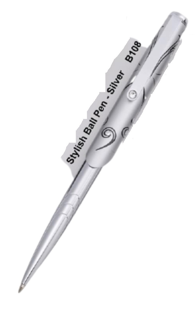 精緻碳纤维时尚设计水晶银笔 B108