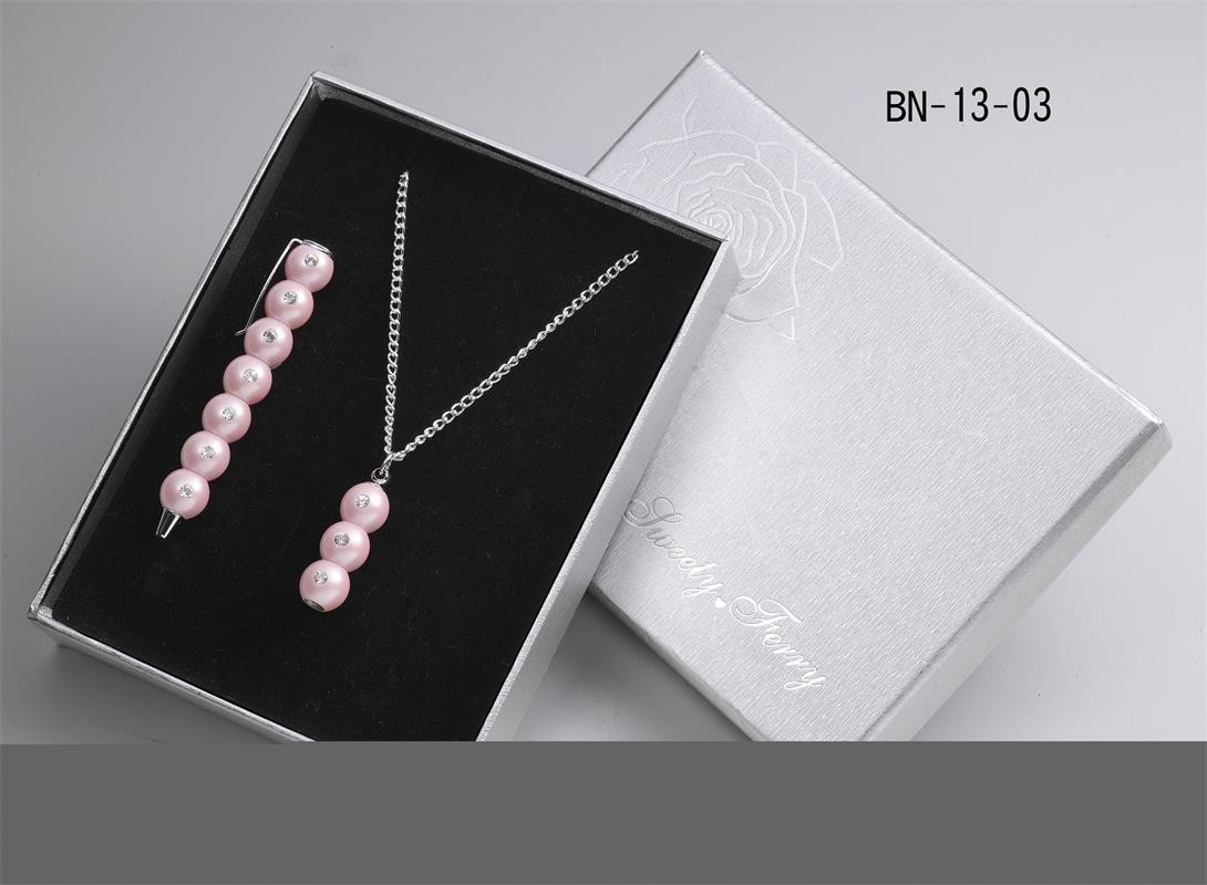粉紅珍珠水晶筆套裝 BN-13-03