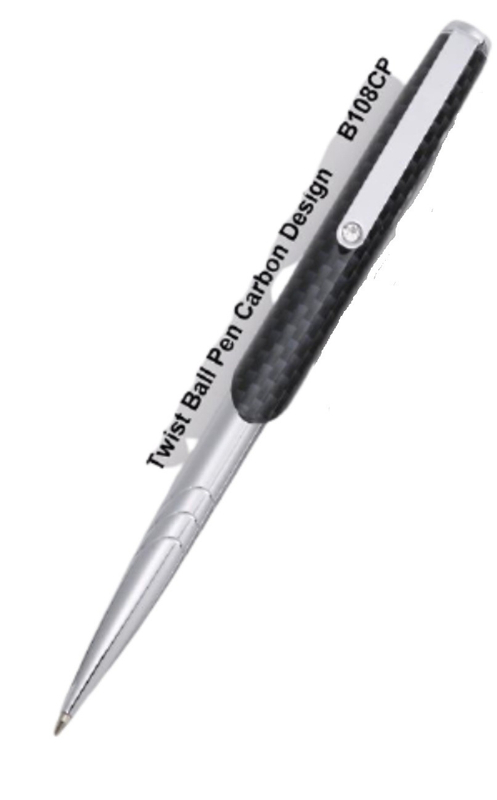 精緻碳纤维时尚设计水晶银笔 B108