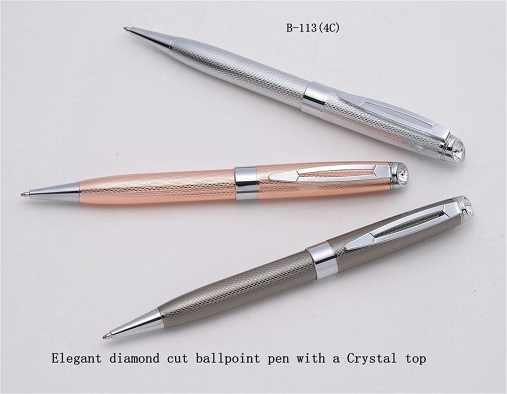 時尚的鑽石切割設計和鍍鉻豪華圓珠筆 B-113(4C)